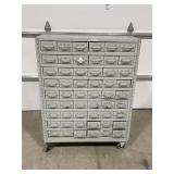54 DRAWER ROLL AROUND BOLT BIN CABINET W/