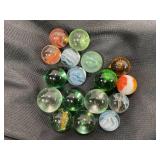 LOT OF 17 GLASS SHOOTER MARBLES