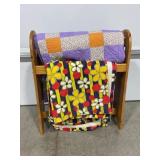 QUILT RACK WITH TWO QUILTS