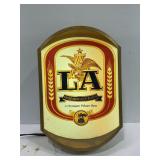 LA FROM ANHEUSER BUSCH LIGHT UP BEER SIGN -