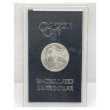 1884 CC MORGAN SILVER DOLLAR GSA WITH BOX AND COA