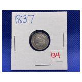 1837 BUST HALF DIME