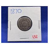 1870 SHIELD NICKEL