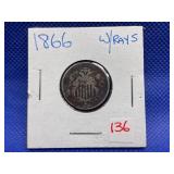 1866 SHIELD NICKEL