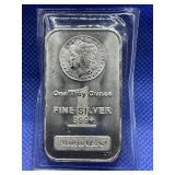 HM MORGAN 1 OUNCE .999 FINE SILVER BAR