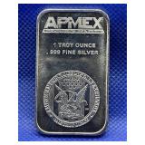 APMEX EAGLE 1 OUNCE .999 FINE SILVER BAR