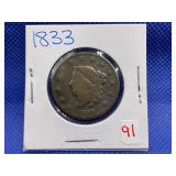1833 LARGE CENT