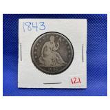 1843 SEATED HALF DOLLAR