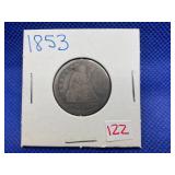 1853 SEATED QUARTER