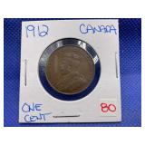 1912 CANADA ONE CENT FINE+