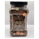 CONTAINER FULL OF UNSEARCHED LINCOLN CENTS