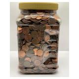 CONTAINER FULL OF UNSEARCHED LINCOLN CENTS