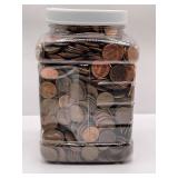 CONTAINER FULL OF UNSEARCHED LINCOLN CENTS