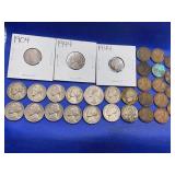 1944 MERCURY DIME, 1944 JEFFERSON WAR NICKEL,