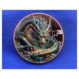 5 AVDP OUNCES .999 FINE COPPER DRAGON
