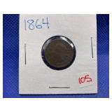 1864 INDIAN CENT BRONZE