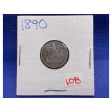 1890 SEATED DIME
