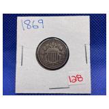 1869 SHIELD NICKEL