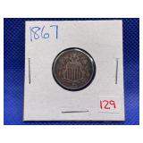 1867 SHIELD NICKEL