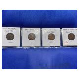 1925; 1924; 1920; 1919-S LINCOLN CENTS
