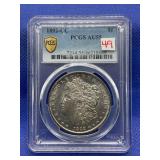 1892 CC MORGAN SILVER DOLLAR PCGS AU55
