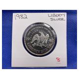 1982 LIBERTY BELL 1 OZ .999 FINE SILVER BULLION