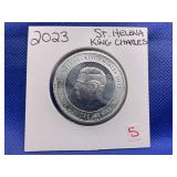 2023 ST. HELENA KING CHARLES .999 FINE SILVER 1.25