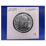 2009 LIBERTY FREEDOM .999 FINE SILVER 1 OZ BULLION