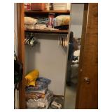 CONTENTS OF CLOSET IN BEDROOM - QUILTS, AFGHANS,