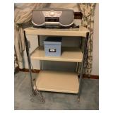 ROLL AROUND STEEL CART WITH AIWA CD PLAYER & CD