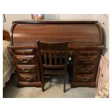 ROLL TOP DESK WITH CHAIR - 27" X 54" X 42"