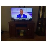 SONY 42" FLAT SCREEN TV WITH OAK STAND