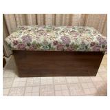 UPHOLSTERED CUSHION TOP BLANKET CHEST - 37" X 20"