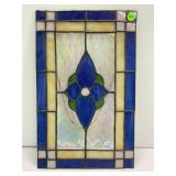HANGING STAINED GLASS DECOR - 10" X 16"
