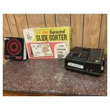 SEARS SLIDE PROJECTOR WITH SCREEN, LOGAN E-Z