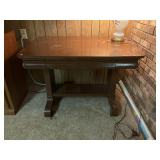 OAK LIBRARY TABLE WITH DRAWER - 26" X 40" X 27" &