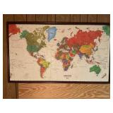 GEO NOVA FRAMED WORLD MAP - 51" X 30"