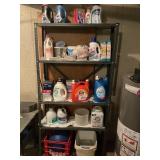 METAL 5 SHELF GARAGE SHELF WITH LAUNDRY DETERGENT