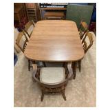 KITCHEN TABLE WITH 6 CHAIRS AND TWO LEAVES