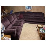 LAZYBOY SECTIONAL COUCH WITH RECLINERS AND PULL
