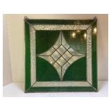 LEADED STAINED GLASS HANGING DECOR - 14" X 14"