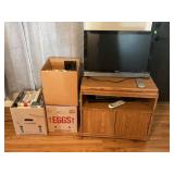 VISIO 27" FLATSCREEN TV WITH STAND, DVD PLAYERS &