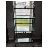 WROUGHT IRON GLASS TOP BAKERS RACK-31" X 19" X 69"