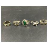 .925 UNMARKED STERLING SILVER RINGS
