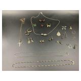 LARGE LOT OF STERLING SILVER JEWELRY - 53.8 GRAMS