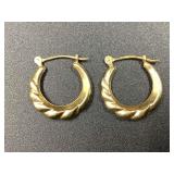 14KT GOLD HOOP EARRINGS - .8 GRAMS