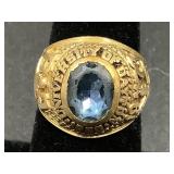 10KT GOLD CLASS RING - 12.12 GRAMS TOTAL WEIGHT -