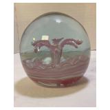 1984 BOYD HAND BLOWN GLASS PAPERWEIGHT - 3" X 3"