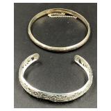 STERLING SILVER CUFF AND BANGLE BRACELET - 16.29