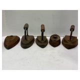 LOT OF 5 CAST IRON SAD IRONS - #5, 6 AND 7